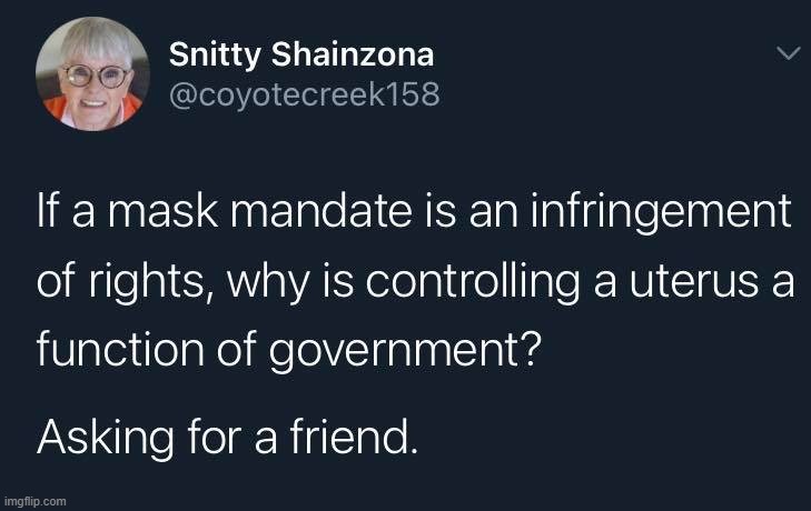 good question (repost) | image tagged in abortion,womens rights,repost,civil rights,equal rights,face mask | made w/ Imgflip meme maker