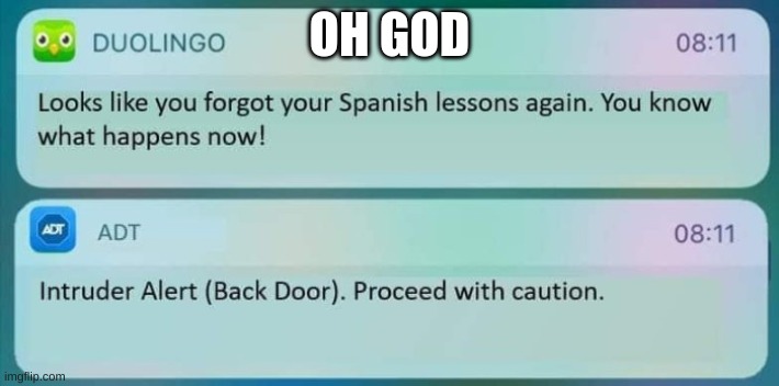 duoingo | OH GOD | image tagged in memes | made w/ Imgflip meme maker