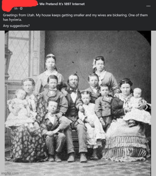 [Asylum reaccs only] | image tagged in polygamy,utah,historical meme,history,wives,repost | made w/ Imgflip meme maker
