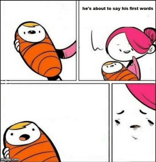dfs | image tagged in baby first words | made w/ Imgflip meme maker