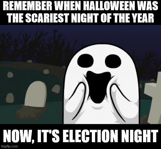 Scarier Than Halloween | REMEMBER WHEN HALLOWEEN WAS
THE SCARIEST NIGHT OF THE YEAR; NOW, IT'S ELECTION NIGHT | image tagged in halloween,memes,2020 elections,donald trump,joe biden,pepperidge farm remembers | made w/ Imgflip meme maker
