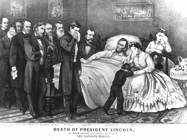 Abraham Lincoln on his deathbed Blank Meme Template