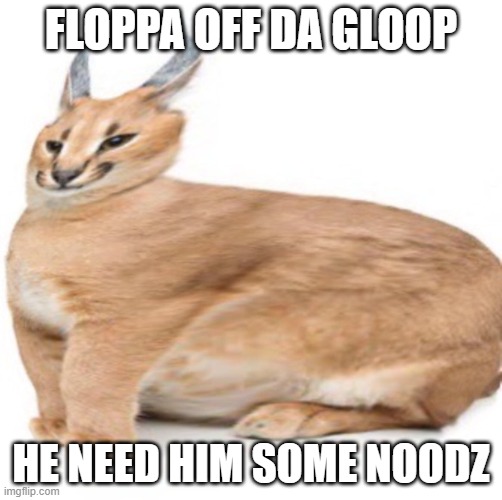 Noooo da gloop | FLOPPA OFF DA GLOOP; HE NEED HIM SOME NOODZ | image tagged in he off da gloop | made w/ Imgflip meme maker