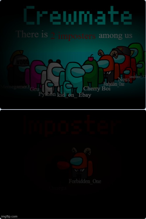 O~o | image tagged in among us,credit | made w/ Imgflip meme maker