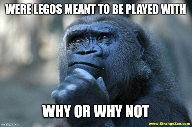 I’m bored | WERE LEGOS MEANT TO BE PLAYED WITH; WHY OR WHY NOT | image tagged in deep thoughts,memes,thinking,hmmmmm,what do you think | made w/ Imgflip meme maker