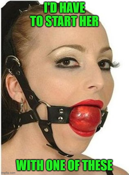 Ball Gag | I'D HAVE TO START HER WITH ONE OF THESE | image tagged in ball gag | made w/ Imgflip meme maker