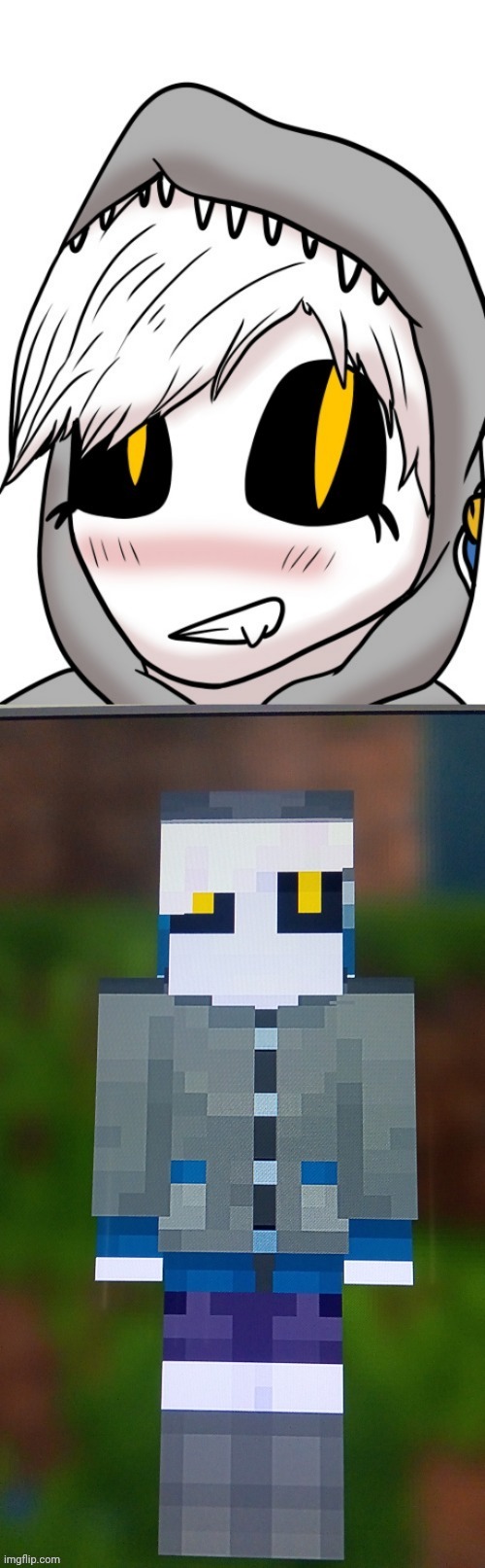 I did some art of my Minecraft skin cuz why not - Imgflip