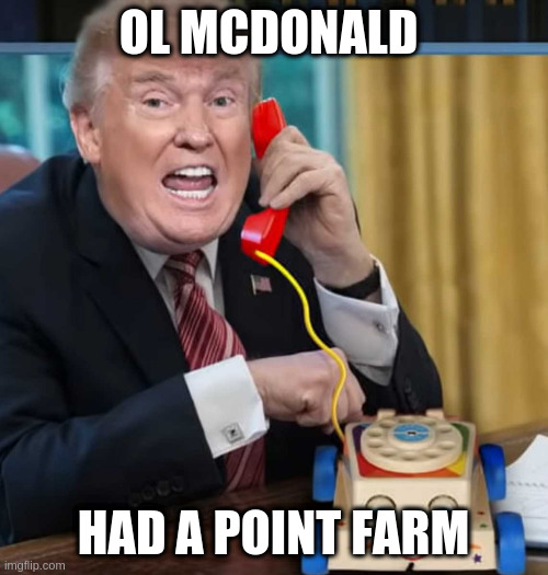 I'm the president | OL MCDONALD; HAD A POINT FARM | image tagged in im the president | made w/ Imgflip meme maker