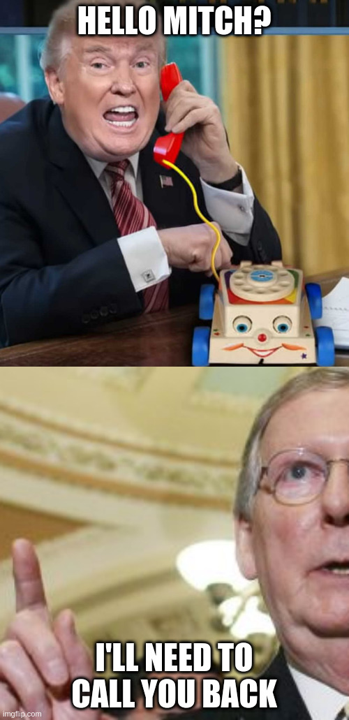 HELLO MITCH? I'LL NEED TO CALL YOU BACK | image tagged in memes,mitch mcconnell,im the president | made w/ Imgflip meme maker