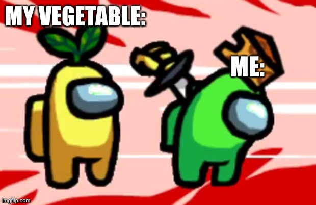 Among Us Stab | MY VEGETABLE:; ME: | image tagged in among us stab | made w/ Imgflip meme maker