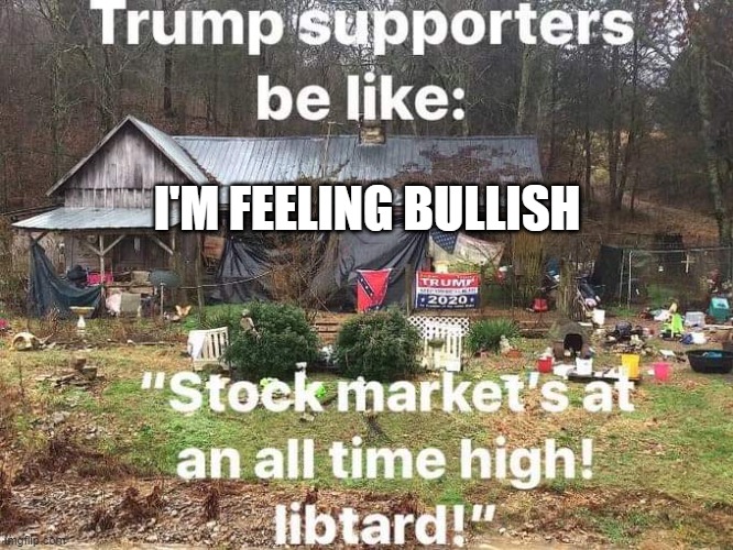 I'm Feeling Bullish | I'M FEELING BULLISH | image tagged in make america stupid again | made w/ Imgflip meme maker