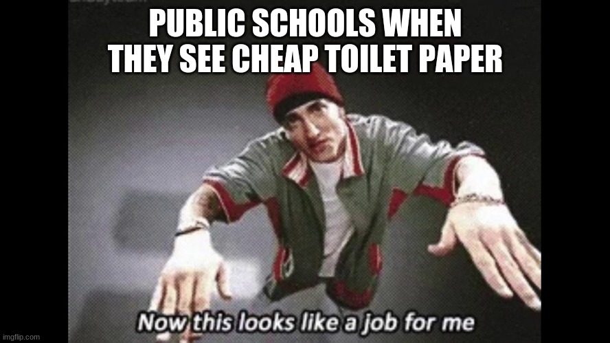 schools have some really bad toilet paper | PUBLIC SCHOOLS WHEN THEY SEE CHEAP TOILET PAPER | image tagged in memes,funny,school | made w/ Imgflip meme maker