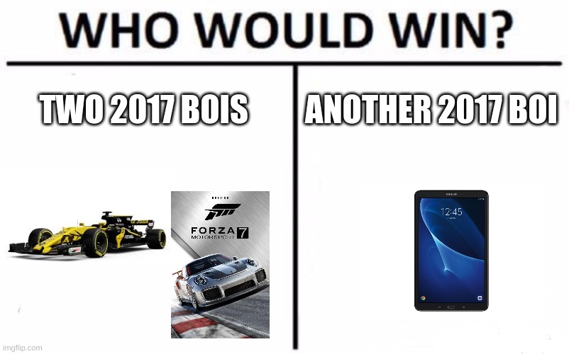 Who Would Win? Meme | TWO 2017 BOIS; ANOTHER 2017 BOI | image tagged in memes,who would win | made w/ Imgflip meme maker