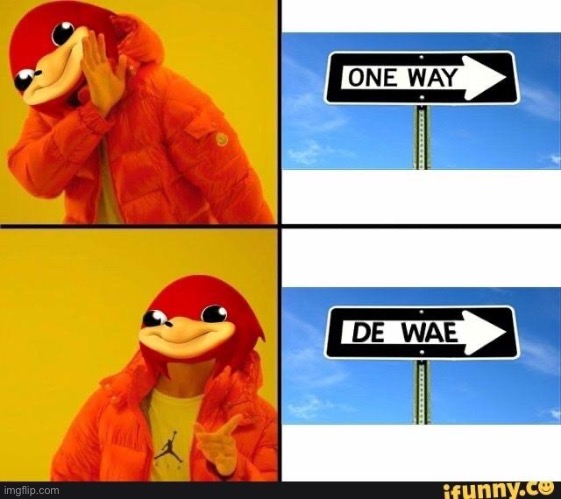 My friend dared me I can’t resurrect an old meme. | image tagged in ugandan knuckles,drake hotline bling,memes,funny | made w/ Imgflip meme maker