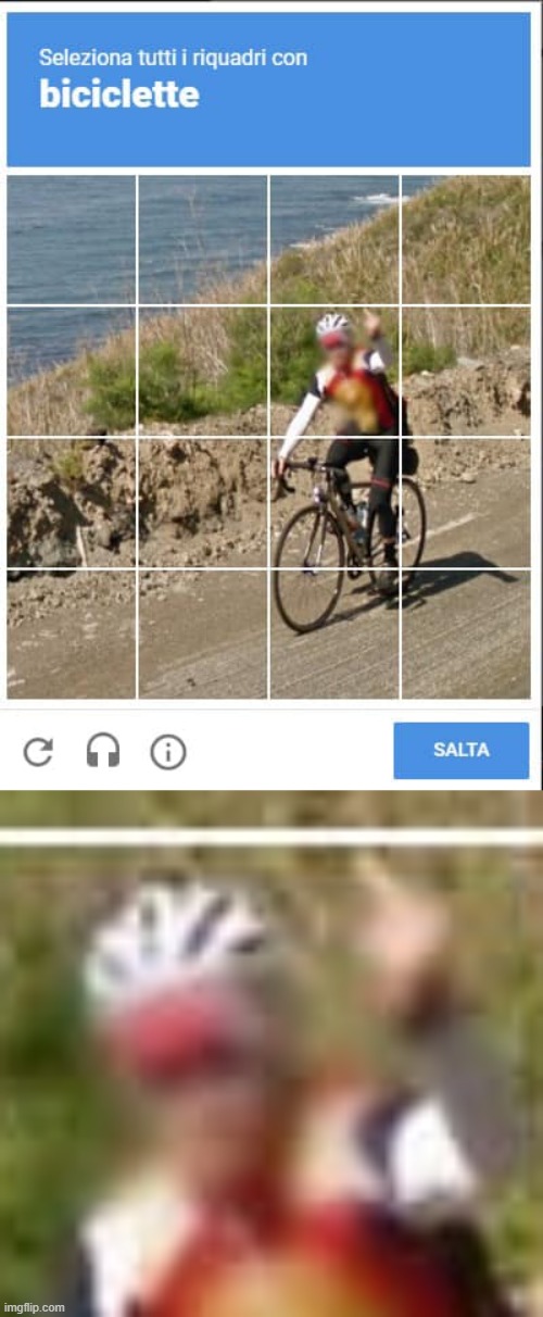 [pissed off italian bicyclists ok for the Trainwatcher stream?] | image tagged in biciclette,middle finger,bicycle | made w/ Imgflip meme maker