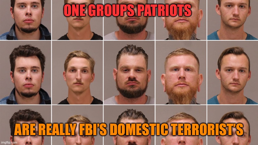 One mans Patriot is another mans Terrorist | ONE GROUPS PATRIOTS; ARE REALLY FBI’S DOMESTIC TERRORIST’S | image tagged in donald trump,alt right,domestic violence,terrorism,trump rally,republicans | made w/ Imgflip meme maker