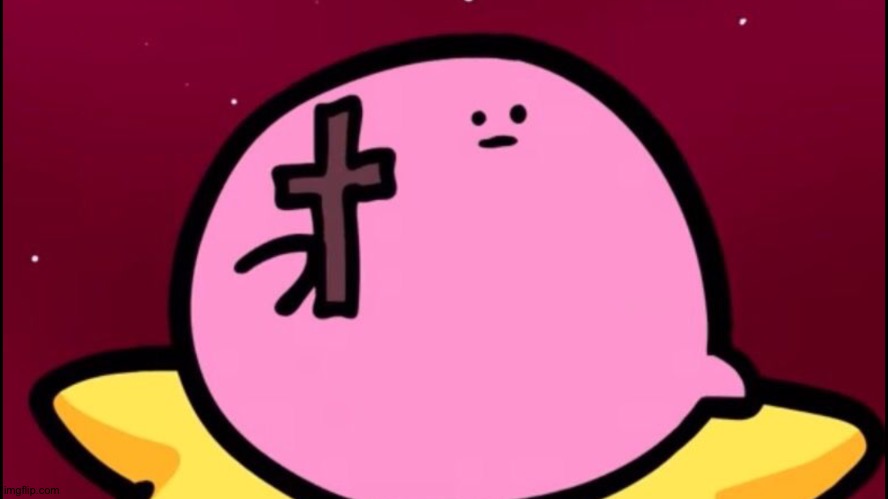 Kirby cross | image tagged in kirby cross | made w/ Imgflip meme maker