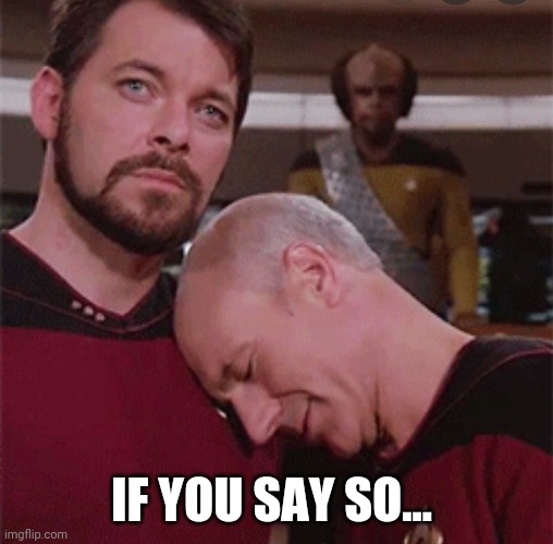 If you say so.. | IF YOU SAY SO... | image tagged in star trek the next generation | made w/ Imgflip meme maker