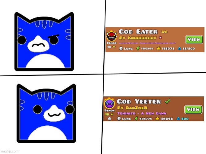 Geometry Dash Drake Meme Template | image tagged in geometry dash drake meme template | made w/ Imgflip meme maker