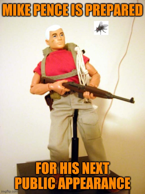 race bannon figure | MIKE PENCE IS PREPARED; FOR HIS NEXT PUBLIC APPEARANCE | image tagged in race bannon figure | made w/ Imgflip meme maker
