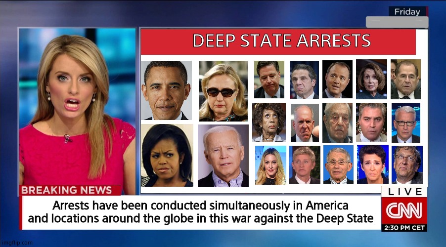 News2021 | DEEP STATE ARRESTS; Arrests have been conducted simultaneously in America  and locations around the globe in this war against the Deep State | image tagged in cnn breaking news,deep state,elite,arrested | made w/ Imgflip meme maker