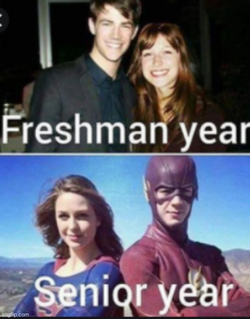 Glee to Arrowverse | image tagged in glee,arrowverse,supergirl,the flash,melissa benoist,grant gustin | made w/ Imgflip meme maker