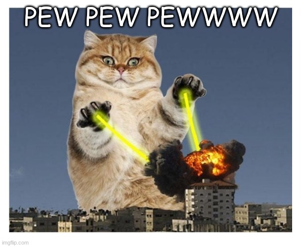 Lazer Cat | PEW PEW PEWWWW | image tagged in lazer cat | made w/ Imgflip meme maker