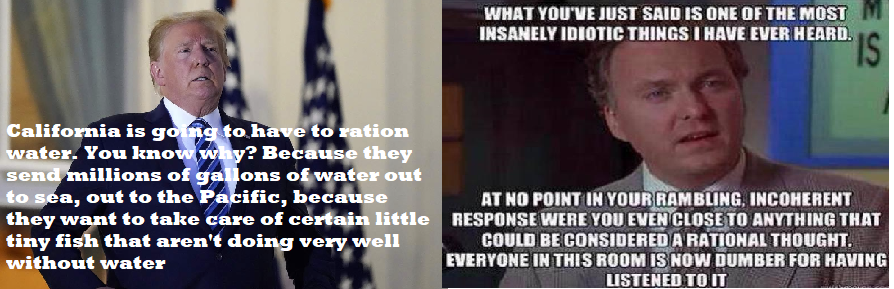 Trump on Water in Cali and response Blank Meme Template