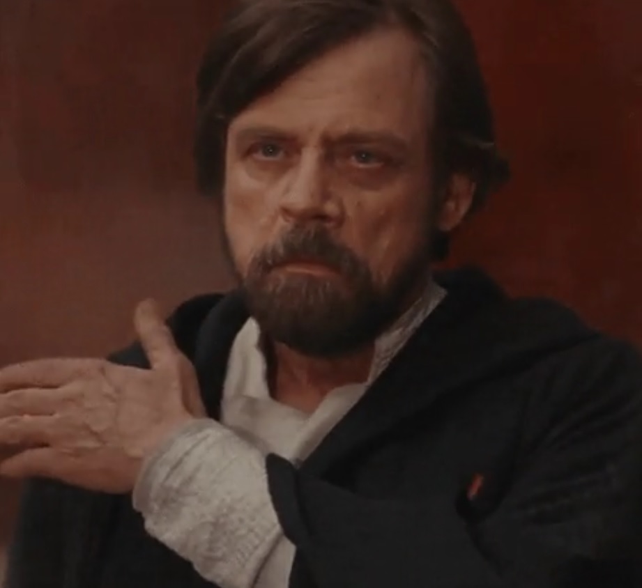 Luke Skywalker brushing shoulder Blank Meme Template