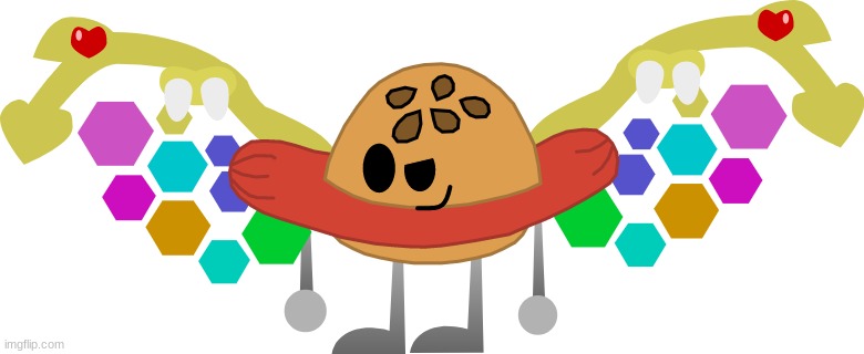 Weenie Burger's wings are revealed! | image tagged in weenie burger,dannyhogan200,ocs,i kinda used a sprite from scratch for this | made w/ Imgflip meme maker