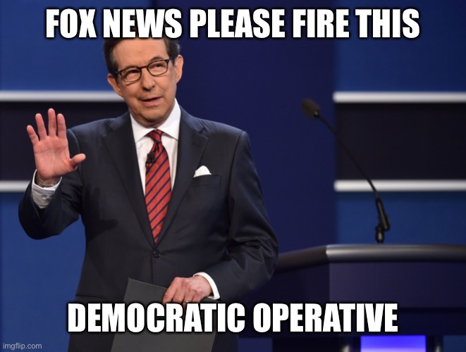 Chris Wallace | FOX NEWS PLEASE FIRE THIS; DEMOCRATIC OPERATIVE | image tagged in chris wallace | made w/ Imgflip meme maker