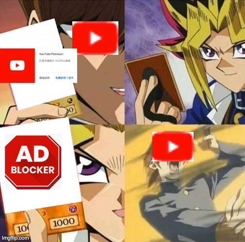 "They say that ad free videos cost 5 dollars with premium, but there's actually a FREE extension for adblocking on the chrome st | image tagged in youtube ads | made w/ Imgflip meme maker