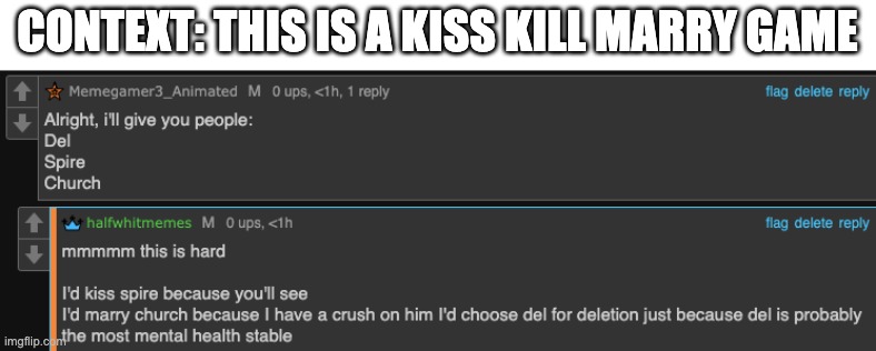 Do what you will with this screenshot | CONTEXT: THIS IS A KISS KILL MARRY GAME | made w/ Imgflip meme maker