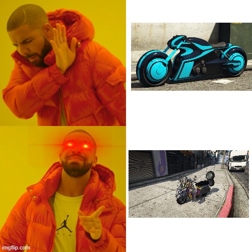 GTAO be like | image tagged in memes,drake hotline bling | made w/ Imgflip meme maker