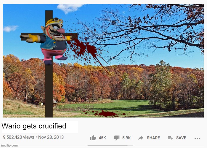 Wario gets crucified and dies.mp3 | made w/ Imgflip meme maker