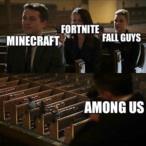 Game Popularity Chain | FORTNITE; FALL GUYS; MINECRAFT; AMONG US | image tagged in assassination chain,memes | made w/ Imgflip meme maker