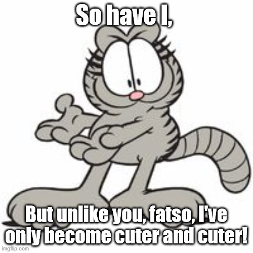 Nermal | So have I, But unlike you, fatso, I've only become cuter and cuter! | image tagged in nermal | made w/ Imgflip meme maker