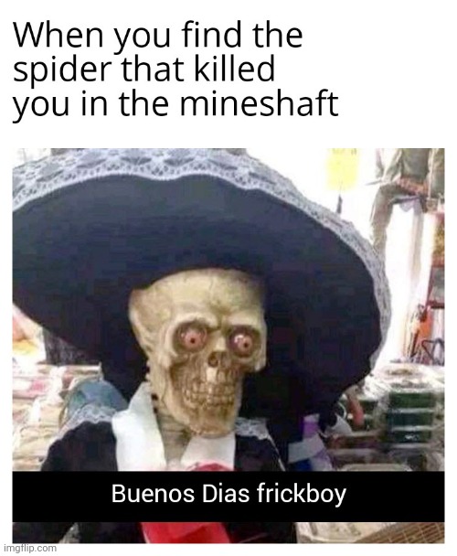 That one spider when I just started a new world will always kill me | image tagged in gotanypain | made w/ Imgflip meme maker