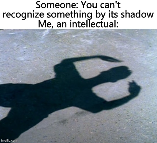 You have no clue how big my brain is | Someone: You can't recognize something by its shadow
Me, an intellectual: | image tagged in rick astley,rick rolled,big brain | made w/ Imgflip meme maker