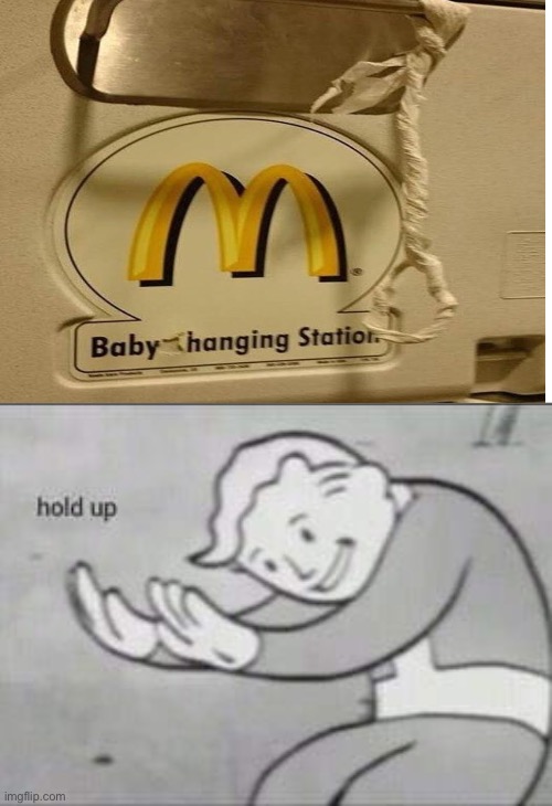 Baby hanging station | image tagged in fallout hold up | made w/ Imgflip meme maker