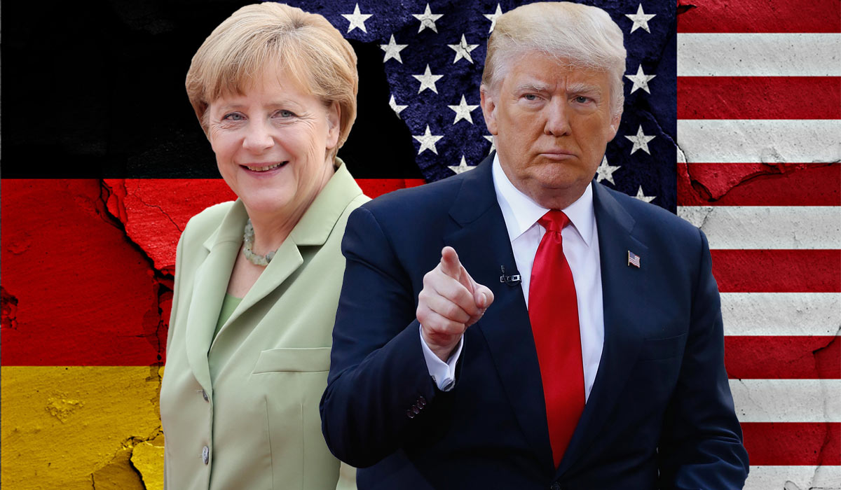 Merkel and Trump Blank Meme Template