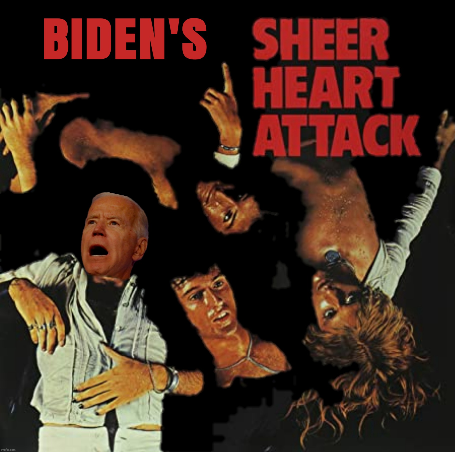 Bad Photoshop Sunday presents:  Death on two legs | image tagged in bad photoshop sunday,joe biden,queen,sheer heart attack | made w/ Imgflip meme maker