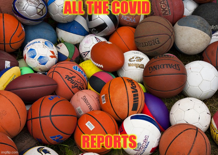sports balls | ALL THE COVID; REPORTS | image tagged in sports balls | made w/ Imgflip meme maker