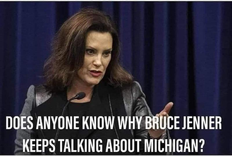 Michigan Governor Whitmer Bruce Jenner Blank Meme Template