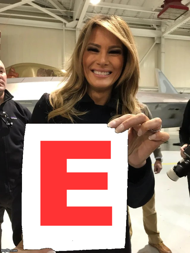Melania Trump blank sheet | E | image tagged in melania trump blank sheet | made w/ Imgflip meme maker