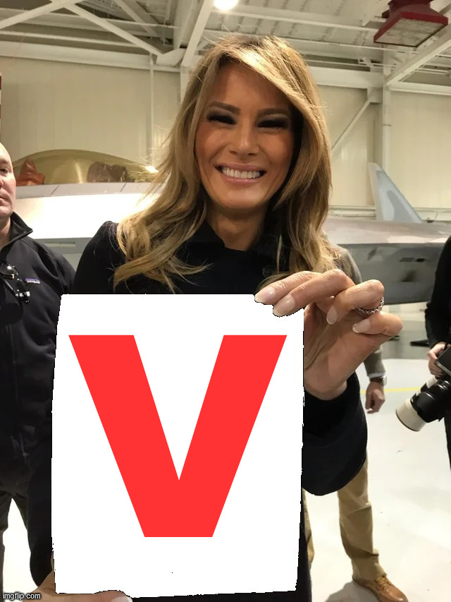 Melania Trump blank sheet | V | image tagged in melania trump blank sheet | made w/ Imgflip meme maker