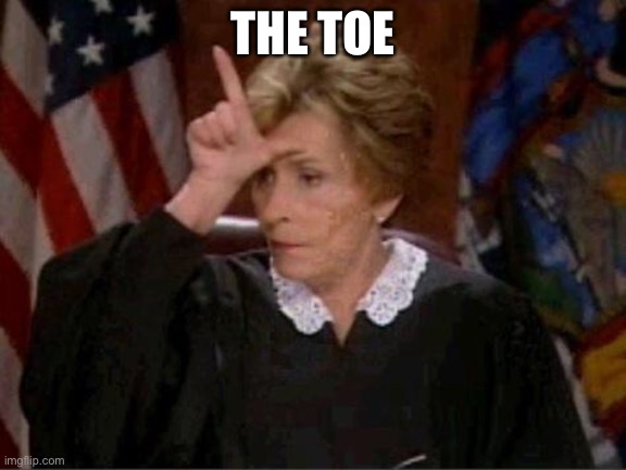 Judge Judy Loser | THE TOE | image tagged in judge judy loser | made w/ Imgflip meme maker