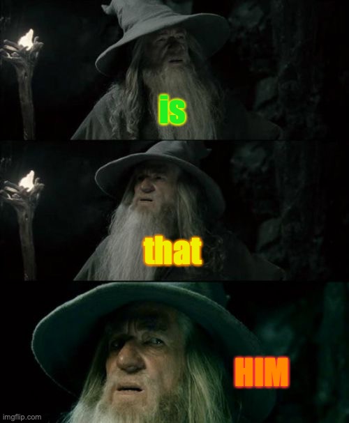 Confused Gandalf Meme | is that HIM | image tagged in memes,confused gandalf | made w/ Imgflip meme maker