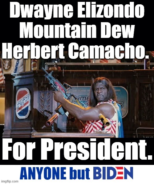 He'll Make the Supreme Court Supreme with Extra Fixins and Burrito Coverings and a Double Big Ass Fries. | Dwayne Elizondo Mountain Dew Herbert Camacho. For President. | image tagged in anyone but biden,bye and done biden,what are we doing,joe pedo,dwayne elizondo mountain dew herbert camacho | made w/ Imgflip meme maker