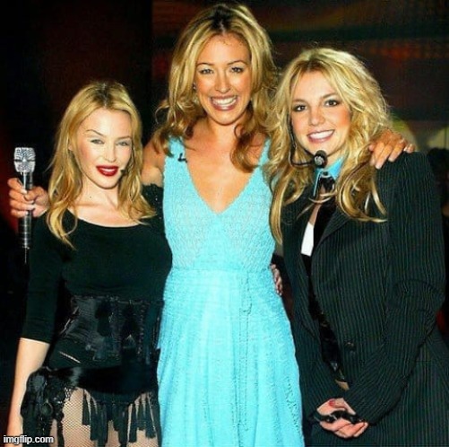 Kylie, Britney, and... who dat in the middle | image tagged in kylie britney | made w/ Imgflip meme maker